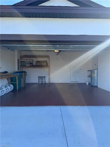 Garage with water heater