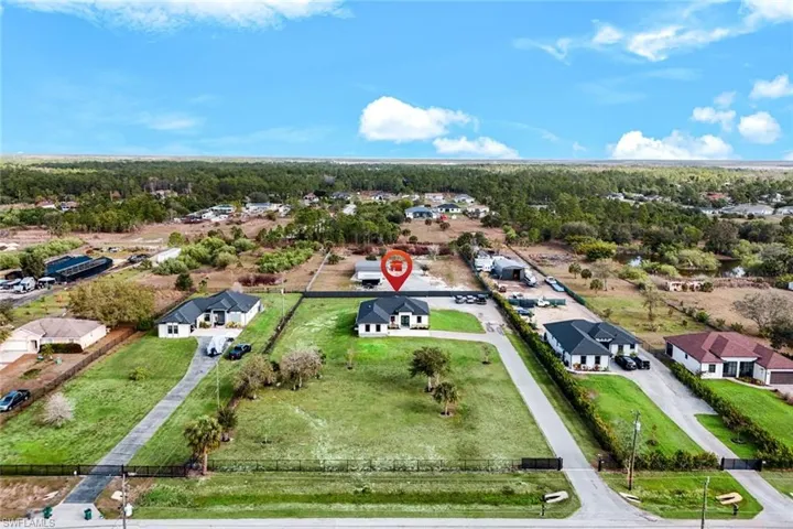 Aerial perspective of suburban area