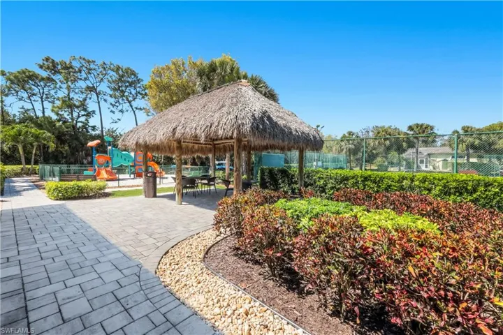 View of community with a gazebo and a patio