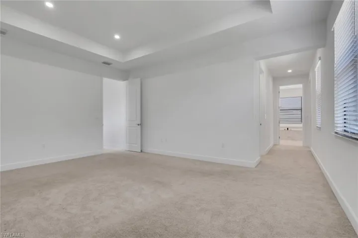 Owner's retreat looking towards closets and bath.