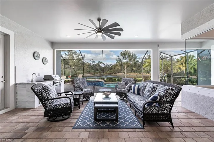 View from patio to Lake and preserve area with a lot of privacy.
