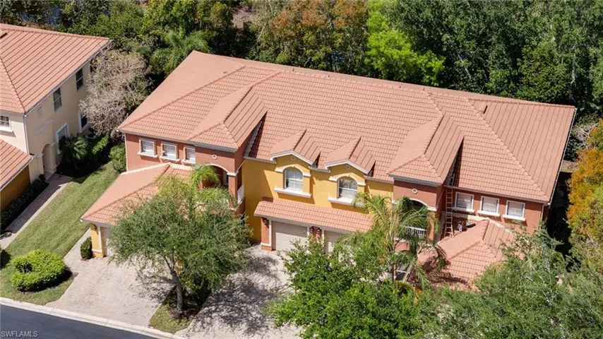 View from above of property featuring a tree filled landscape