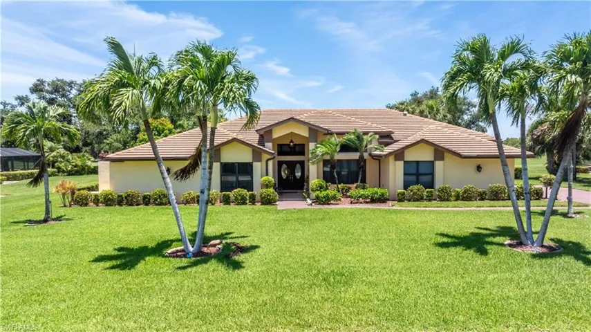 View of front of home with a front lawn
