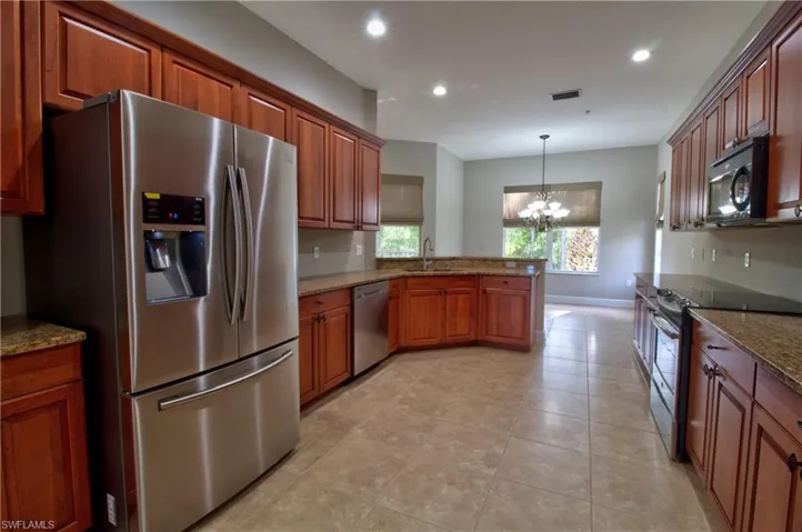 Kitchen with stainless steel appliances