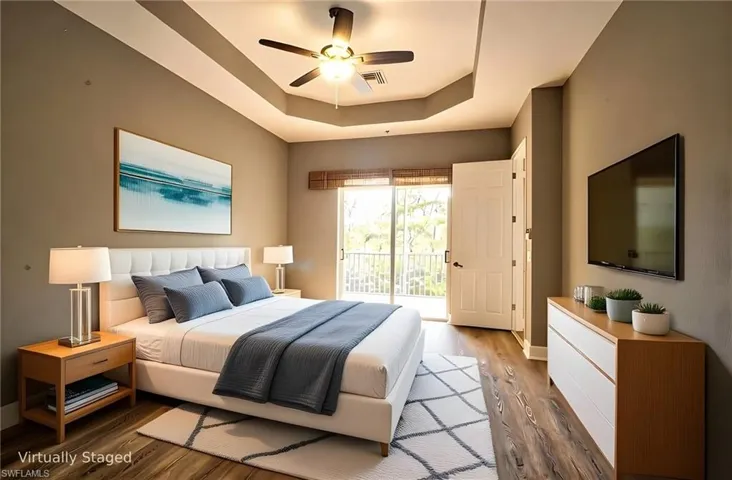 Virtually staged Master Bedroom