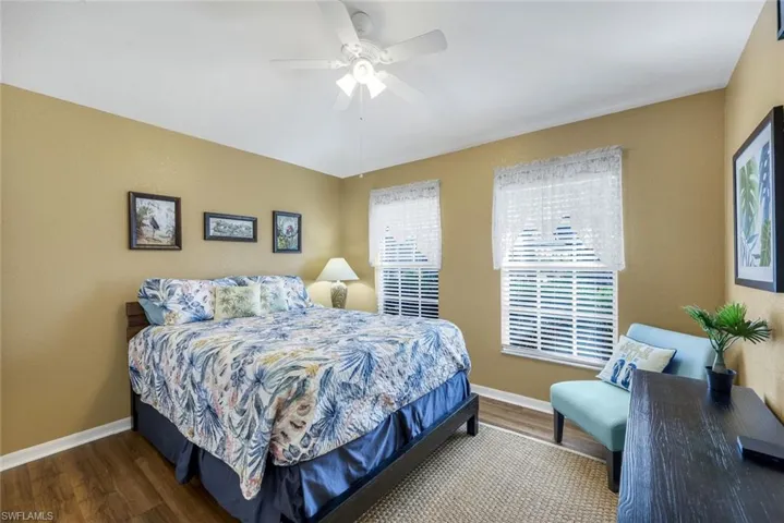 3rd Bedroom with laminate floors and ceiling fan