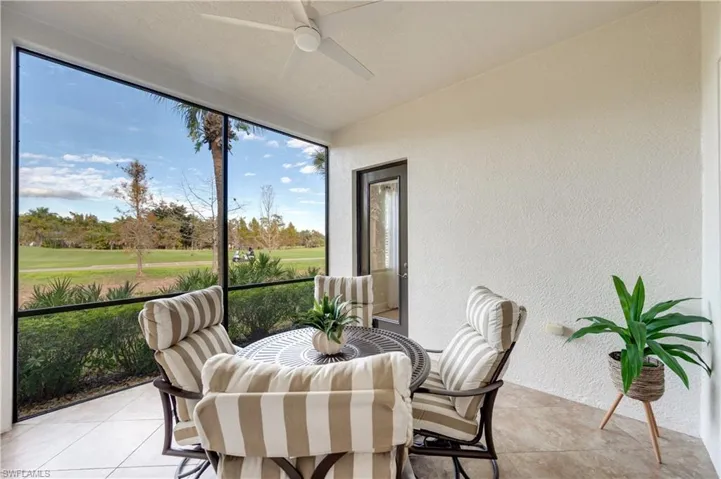 Lanai with view of golf course
