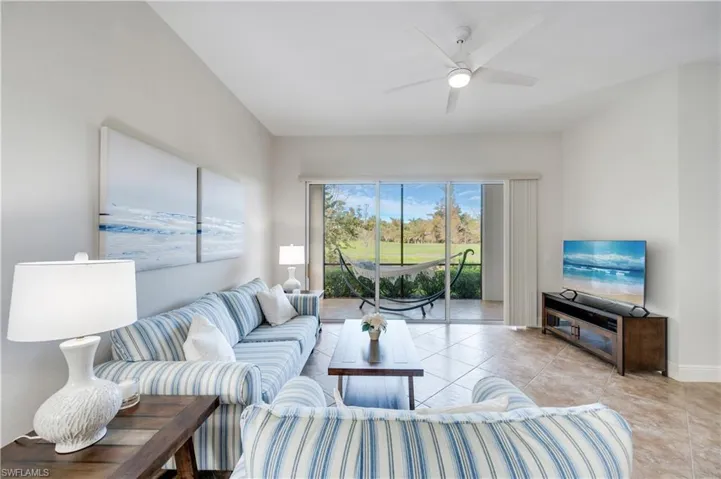 Family room with view of golf course