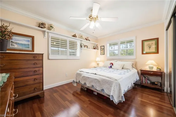 2nd bedroom with closet and plantation shutters