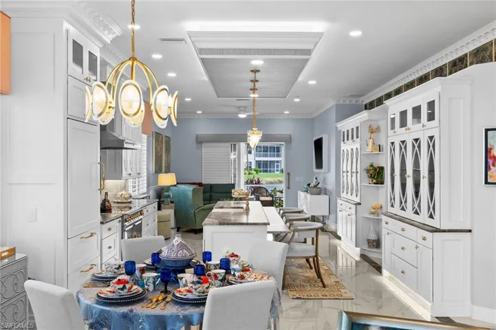 Dining room featuring crown molding