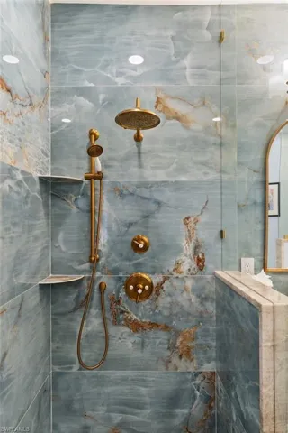 Bathroom with an amazing tile shower