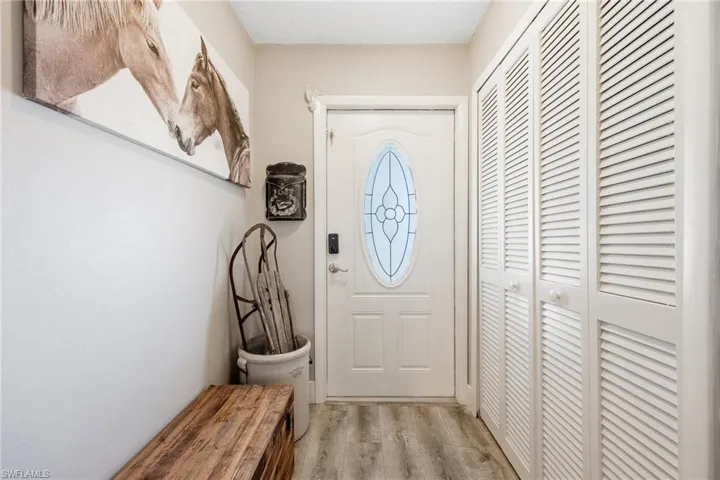 Front entryway with coat closet