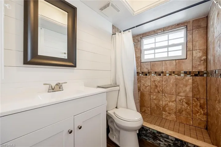 Guest bathroom with shiplap