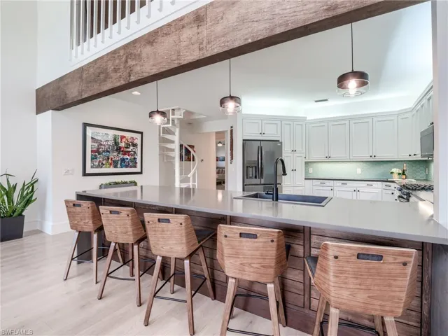 Island serves as the heart of the kitchen