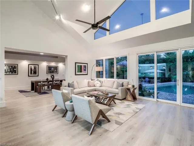 Complementing natural light by casting a soft, ambient glow during evening gatherings