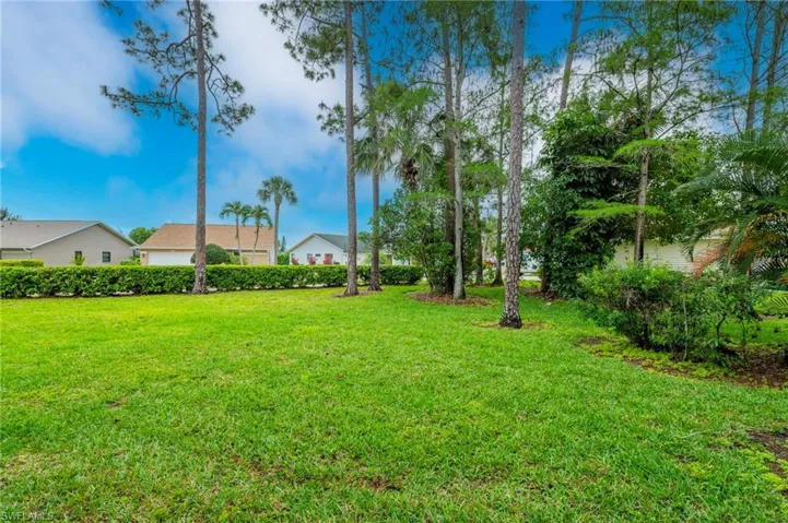 Landscaped area behind