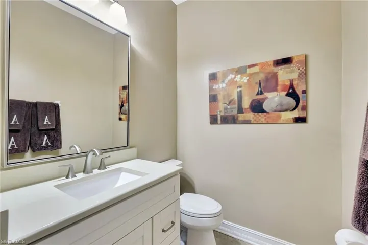 Bathroom with toilet and vanity