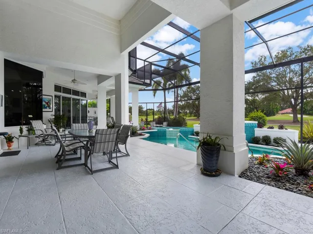 Long Covered Sitting Area On Pool Lanai