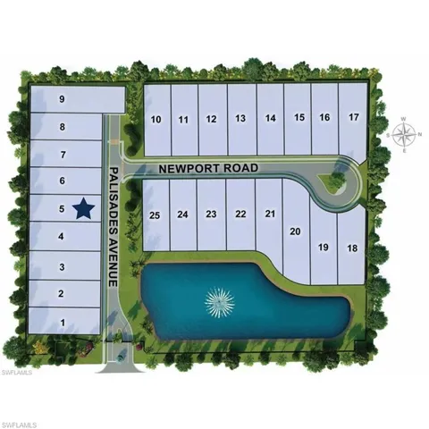 Palisades Site Map showing the home lot
