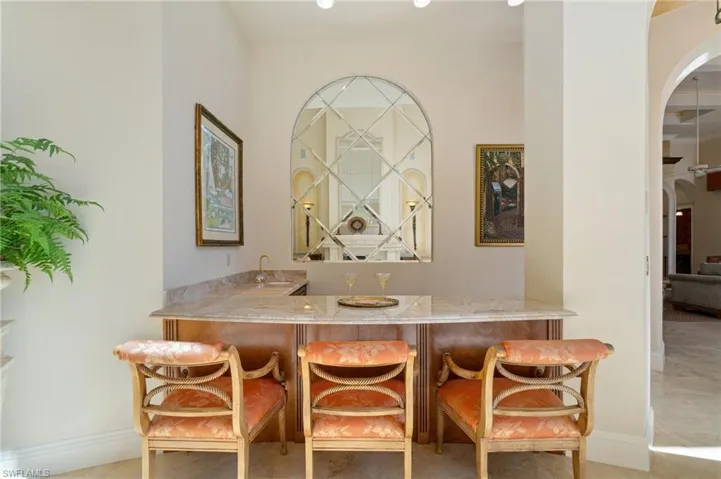 Dining room with wet bar