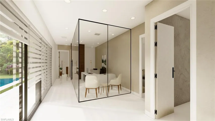 Bathroom featuring visible vents, recessed lighting, and a soaking tub