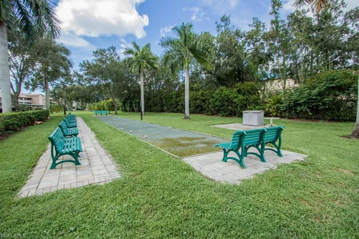 View of community featuring a lawn