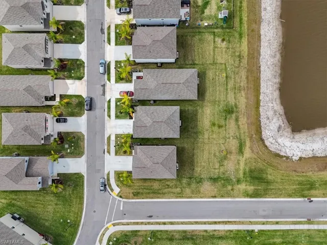 Aerial view of residential area