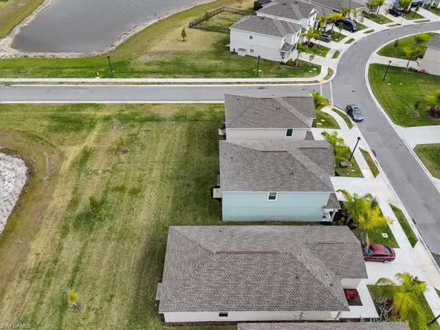 Aerial perspective of suburban area