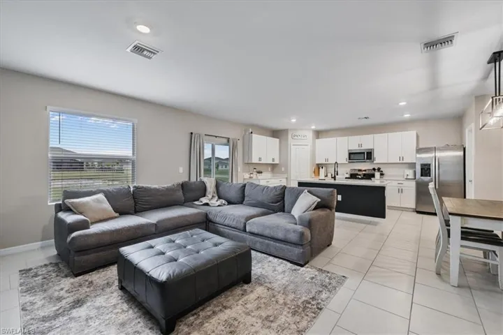 Living room featuring recessed lighting