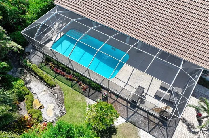 Aerial view. Private back yard.