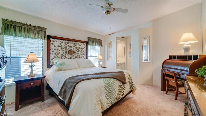 The master bedroom enjoys a new mattress and new box springs. The master bath, private water closet, and walk-in closet ... just through the doorway.