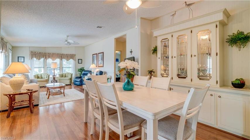 The dining area is perfectly positioned for entertaining.