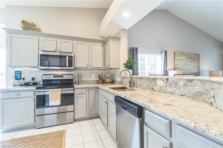 Painted cabinetry and expansive counter space