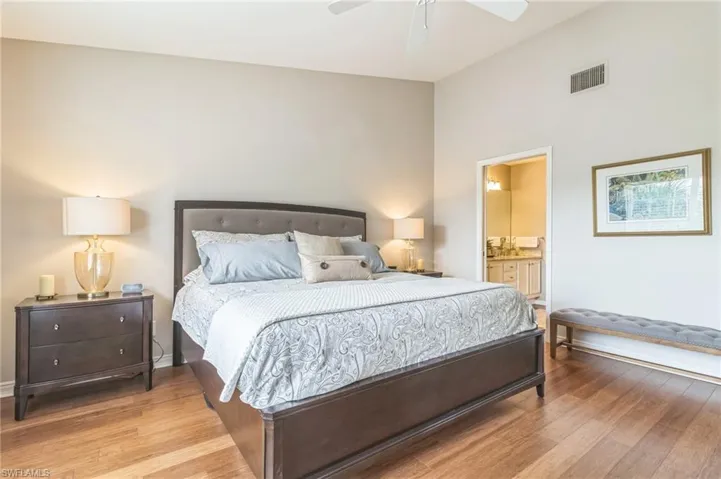 Master bedroom with adjoining bath
