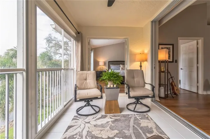South-facing lanai with lake views
