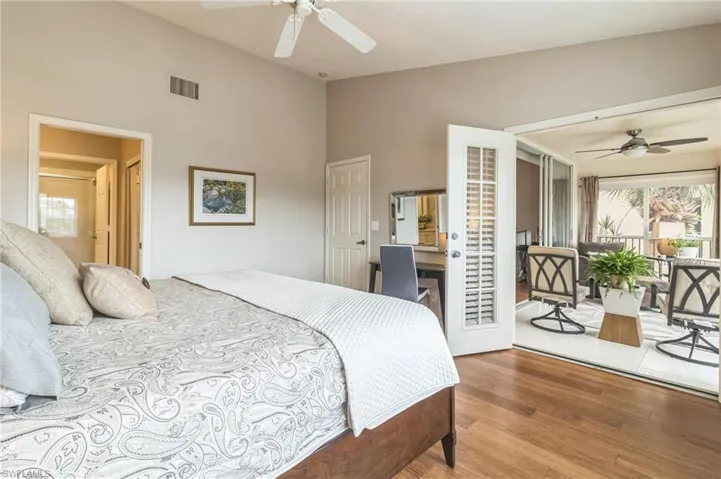 French doors lead to the lanai