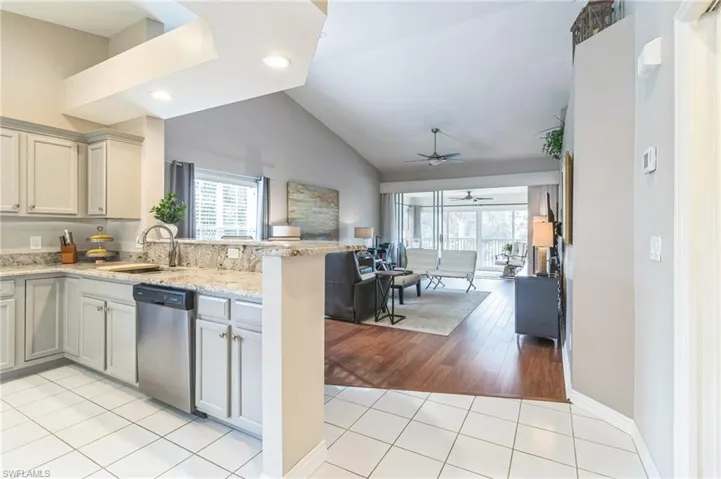 Easy flow from kitchen to living and out to the lanai