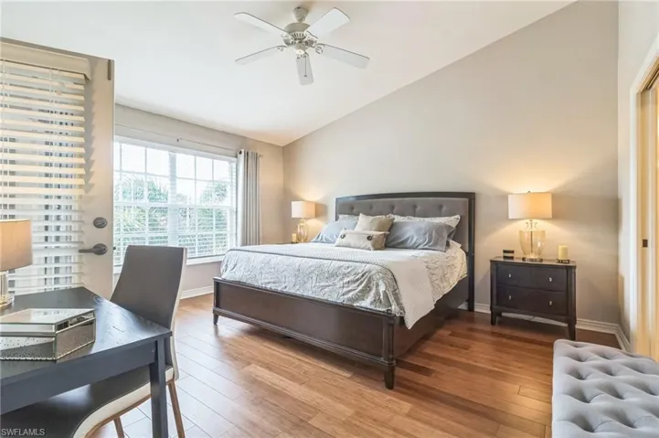 Spacious master bedroom with southernly views