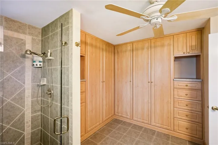 Master Bathroom featuring recently updated and built in closets, walk-in shower and more!