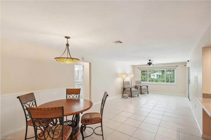 Breakfast area with view of family room