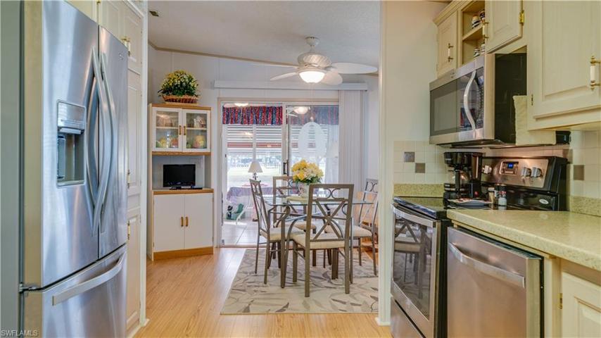 Sparkling new(er) stainless appliances. Sparkling Corian like counter tops. Sparkling floors. Wow!