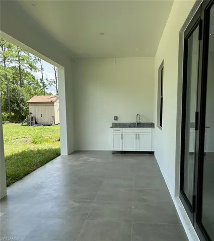 View of patio featuring sink