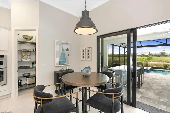 Dining space with sliders