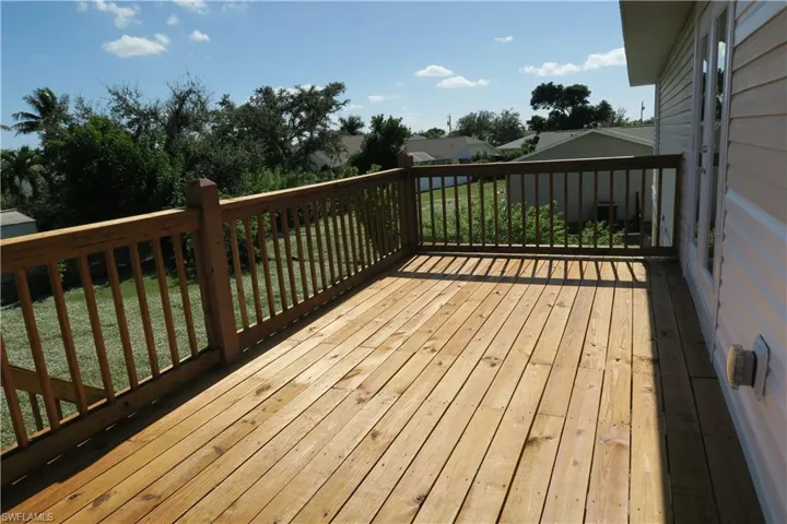 Deck with a residential view