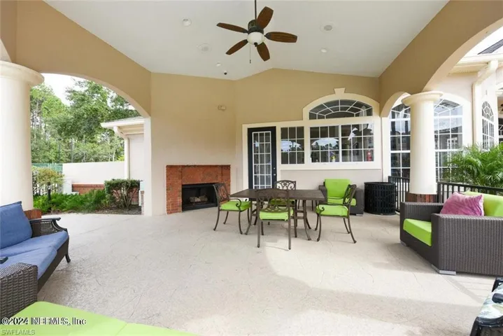 View of patio / terrace with outdoor lounge area and ceiling fan