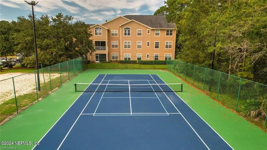 View of tennis court