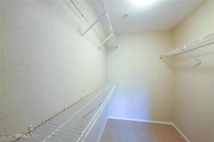 Spacious closet featuring carpet flooring