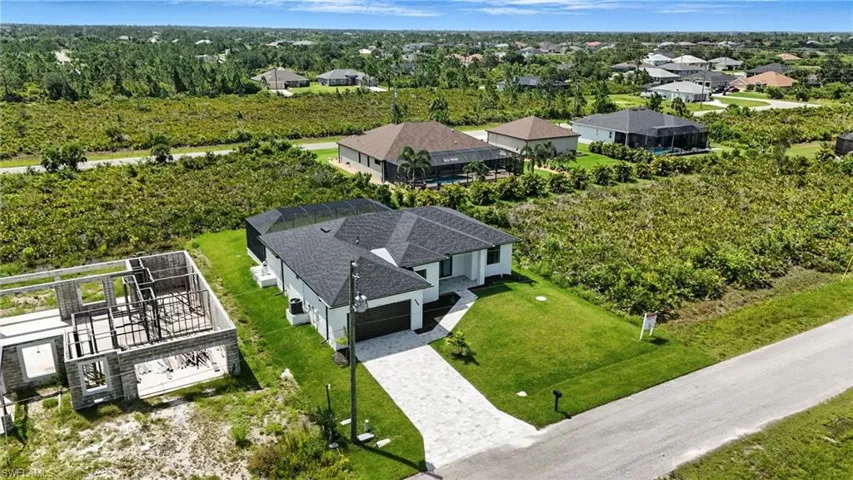Aerial perspective of suburban area