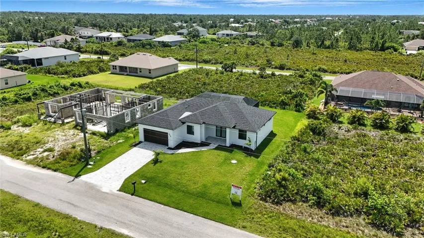 Aerial view of residential area