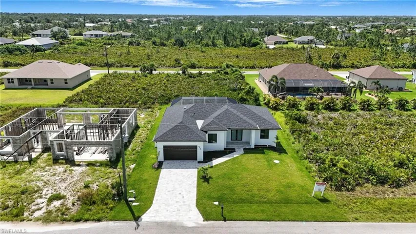 Aerial perspective of suburban area
